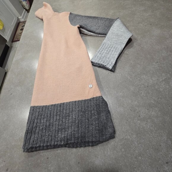 POINT ZERO Women's Color Block Turtleneck Long Sleeves Sweater - Grey/Pink P/S - Picture 9 of 13